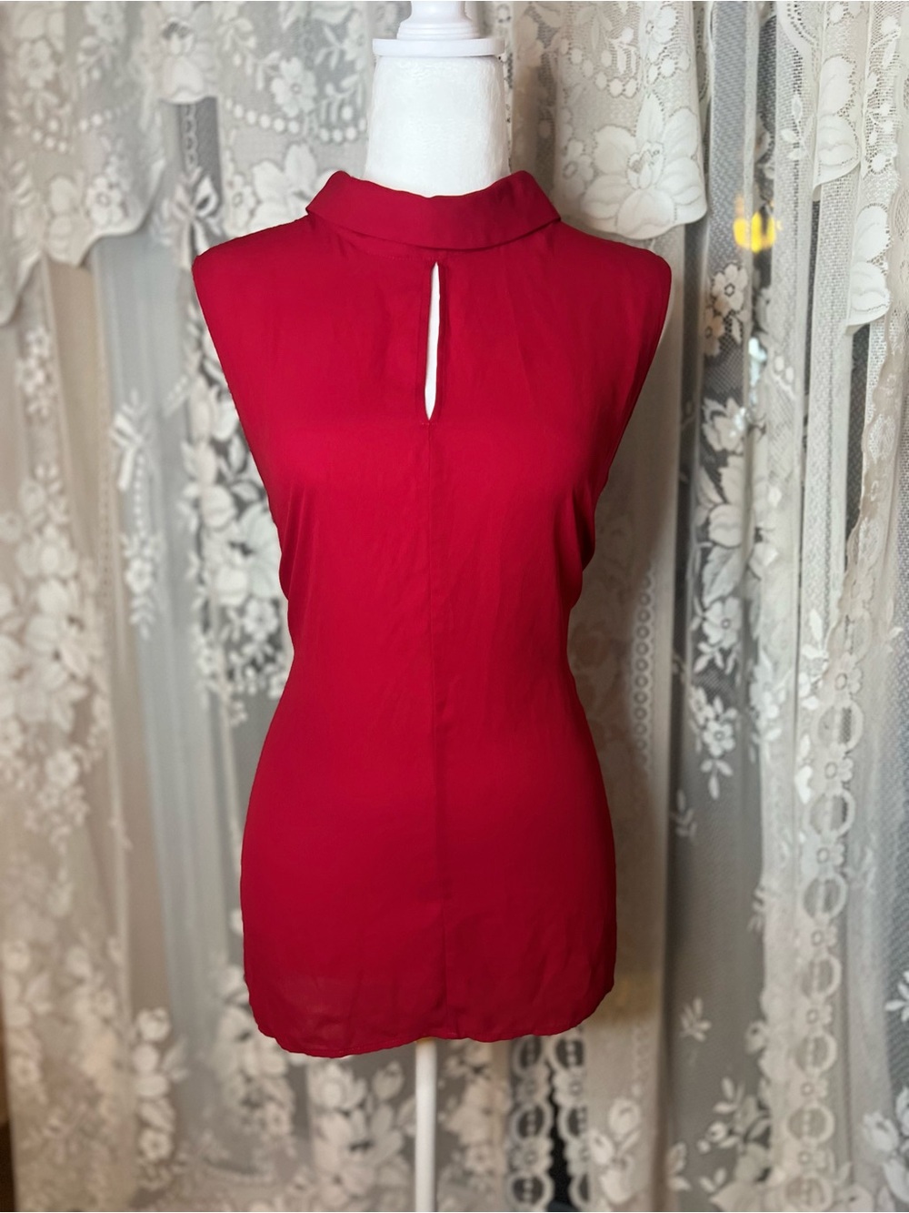 Reitmans Red Sleeveless Keyhole Neck Blouse Plus Size 2X
